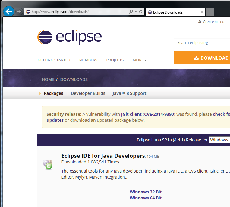 open downloaded zip file in eclipse does not work